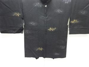 大正ロマン　枝葉模様織り出し一つ紋羽織